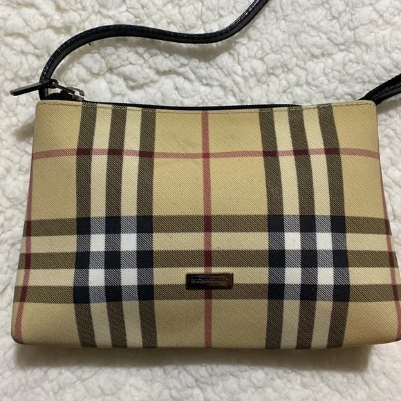 SOLD Burberry Beige House Coated Canvas Pochette Authentic - Picture 8 of 16